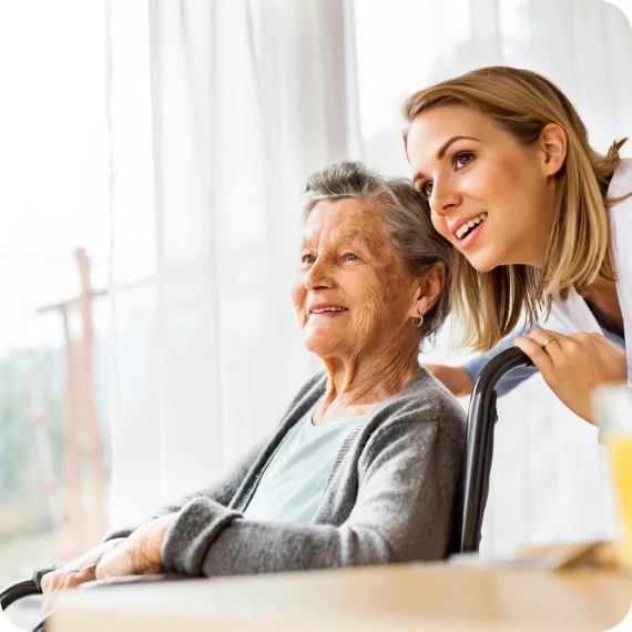 Modia Health mobile imaging technician providing on-site diagnostic services at an aged care facility